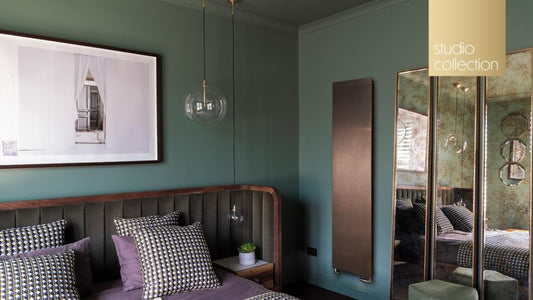 Bronze flat panel rad in living room