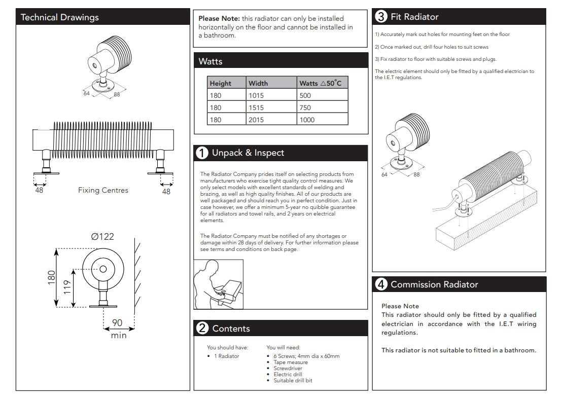 Halo Horizontal Electric Radiator