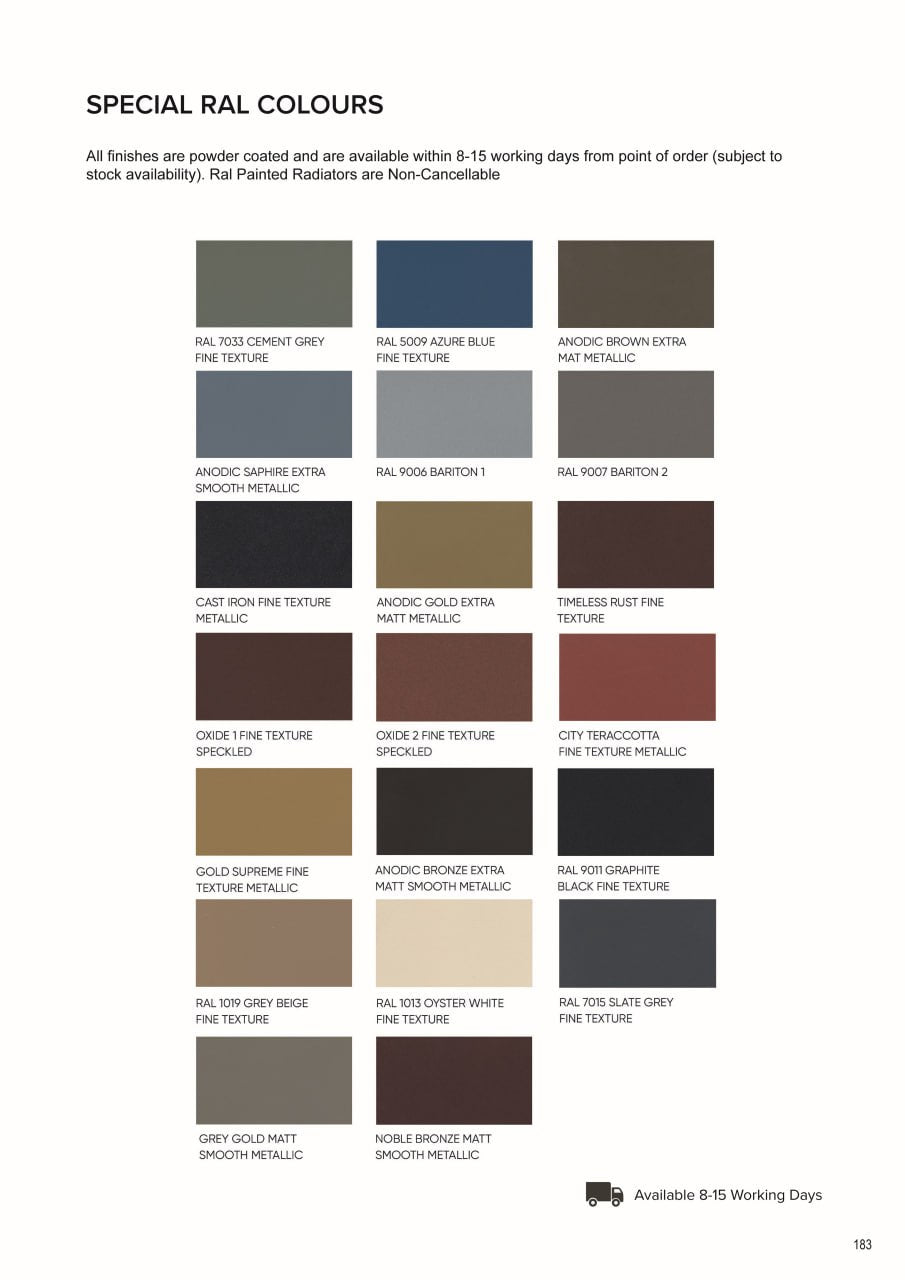 Reina Colona 3 Column Horizontal Radiator - Colours